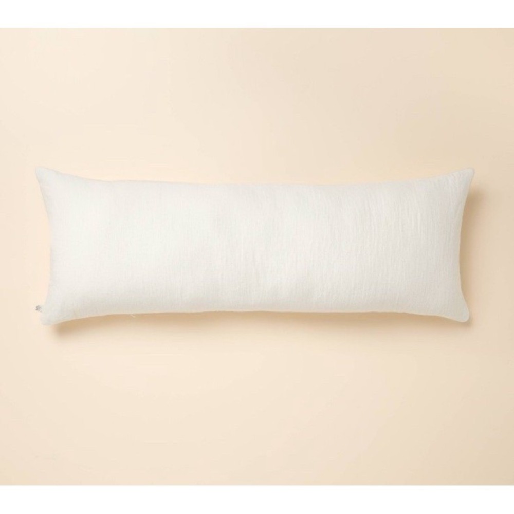 Gauze Stitch Pin Dot Lumbar Pillow Sour Cream - Hearth & Hand - Picture 3 of 5